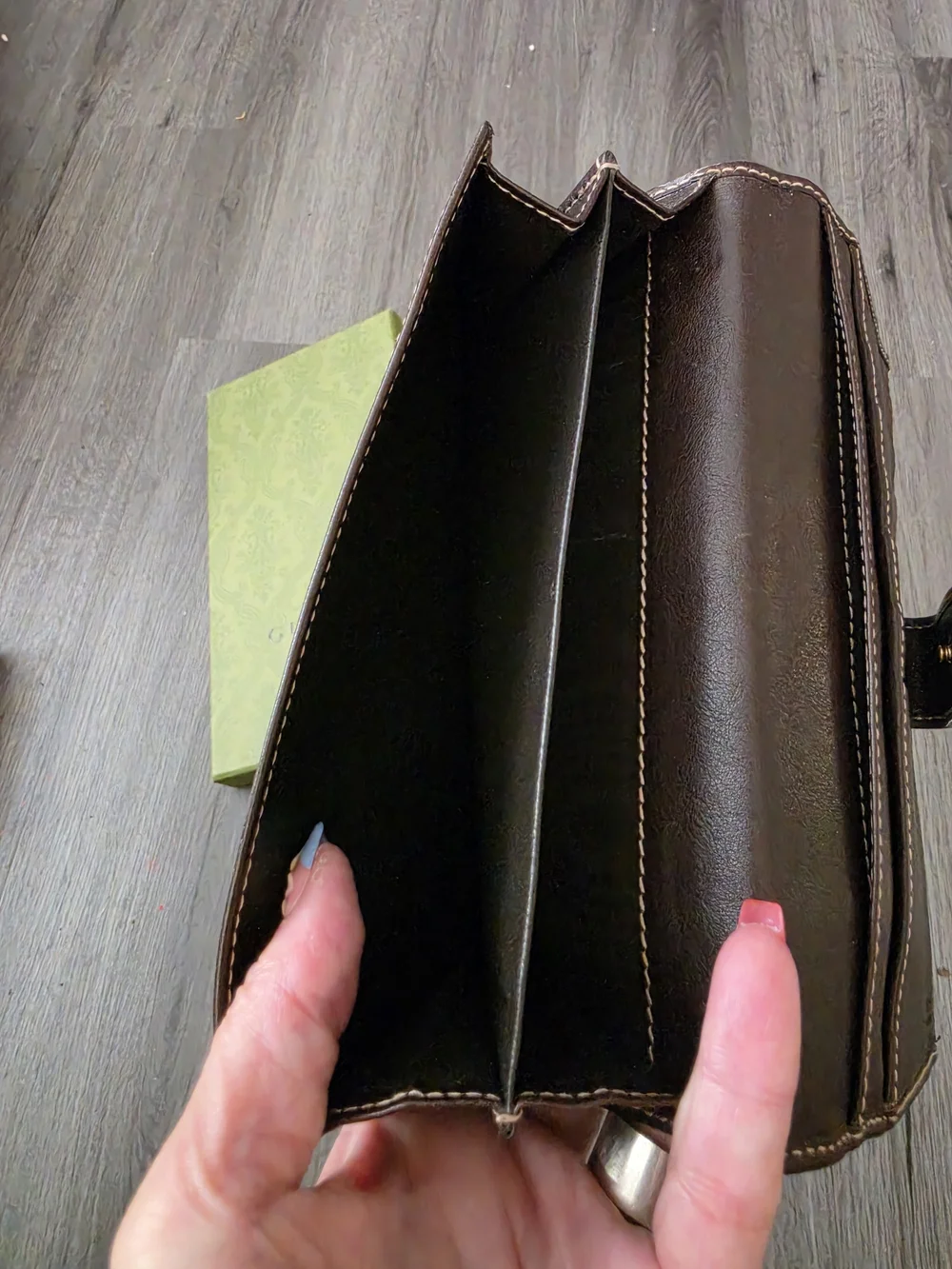 Gucci Suede Brown Wallet Clutch - Brown
